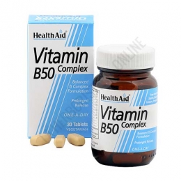 Vitamin B50 Complex Health Aid 30 comprimidos