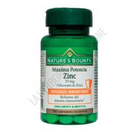 Zinc 25 mg. Natures Bounty 100 comprimidos