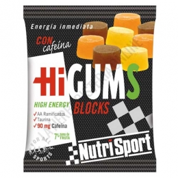 HiGums Blocks con cafena Nutrisport 10 uds.