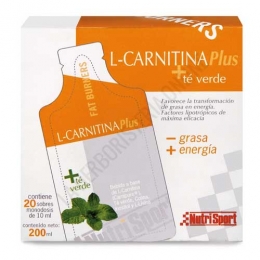 L-Carnitina Plus + Té Verde Nutrisport 20 sobres 10 ml.