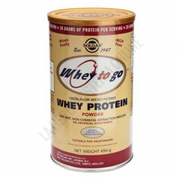 Whey To Go Solgar Proteína de suero en polvo sabor chocolate 454 gr.