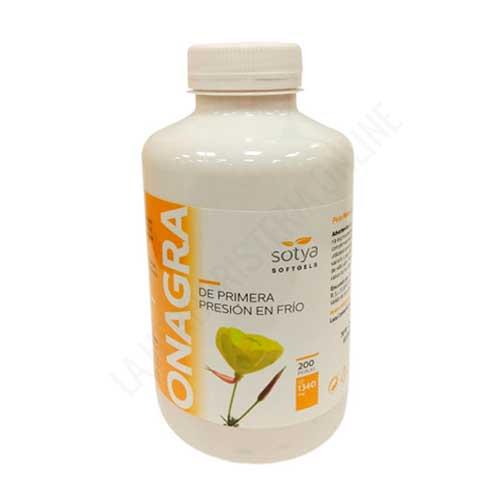 Aceite de Onagra 1000 mg. Sotya 200 perlas - El Aceite de Onagra Sotya, de 1000 mg. y primera presión en frío, contiene un mínimo del 10% de GLA y vitamina E. Contribuye a aliviar los síntomas del ciclo menstrual y a regularlo.