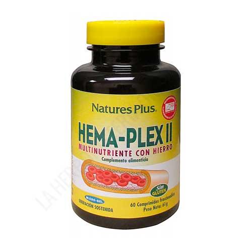 HemaPlex II multinutriente con hierro Natures Plus 60 comprimidos