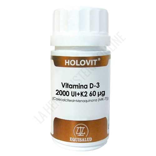 Holovit Vitamina D3 2000 UI + K2 60 mcg. Equisalud 50 cápsulas