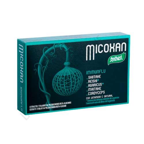 Micosan Immuflu Santiveri 40 cpsulas - Micosan Immuflu de Santiveri complemento alimenticio con extractos de reishi y agaricus que favorece las defensas naturales del organismo. 