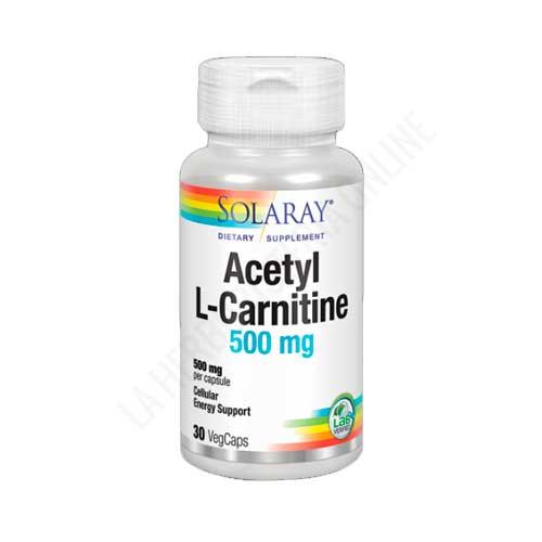 Acetyl L-Carnitina 500 mg. Solaray en forma libre 30 cpsulas vegetales