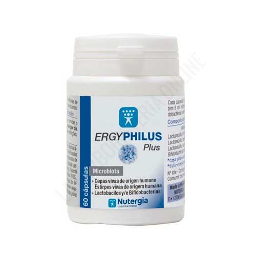 Ergyphilus Plus probiticos Nutergia 60 cpsulas - Ergyphilus Plus de Nutergia es un complemento nutricional con efecto probitico que favorece el equilibrio y la proteccin de la flora intestinal y resulta beneficioso para estimular la inmunidad local y general.