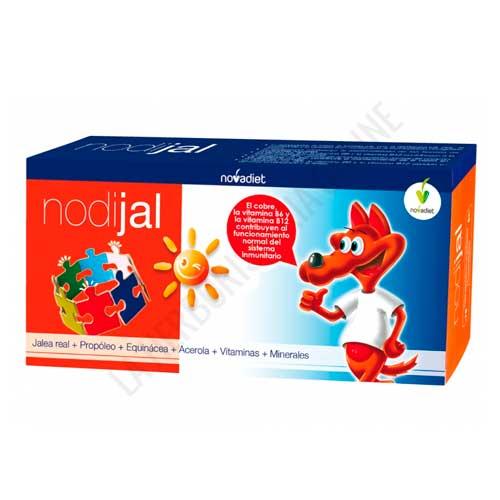 Nodijal jalea real infantil Novadiet 14 viales - Nodijal de Novadiet es una jalea real infantil muy completa que incluye propleo, equincea, acerola, vitaminas y minerales, especialmente til para contribuir al bienestar de los ms pequeos aportndoles un apoyo a nivel nutricional y del sistema inmunitario. PRODUCTO  DESCATALOGADO POR EL LABORATORIO FABRICANTE. Como alternativa s disponible le recomendamos:  NUEVO Nodijal PLUS - Pulse aqu para ver el producto.