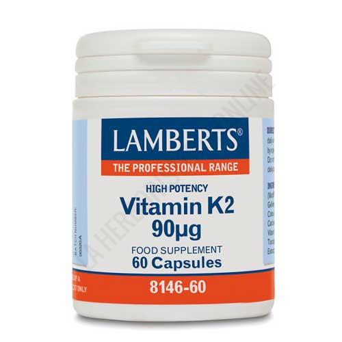 Vitamina K2 MK-7 90 µg Lamberts 60 cápsulas