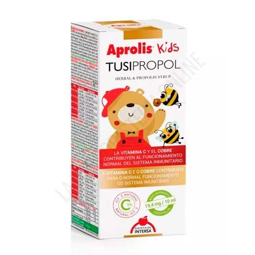 Aprolis Kids TusiPropol jarabe infantil vas respiratorias Intersa 105 ml. - Aprolis Tusipropol es el complemento ideal para el cuidado de las vas respiratorias de los ms pequeos que se irritan causando tos, mucosidad e inflamacin. Para nios a partir de 10 kg. de peso, con calidad garantizada (propleo concentrado con contenido garantizado en bioflavonoides), vitamina C natural, extractos de plantas y oligoelementos.