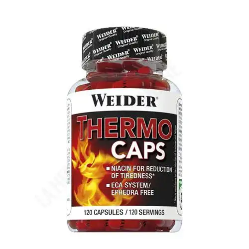 Thermocaps quemador de grasas Weider 120 cpsulas - Thermocaps Weider, el termognico ms completo. Potente frmula termognica con cafena. Aumenta la quema de caloras y disminuye el apetito.