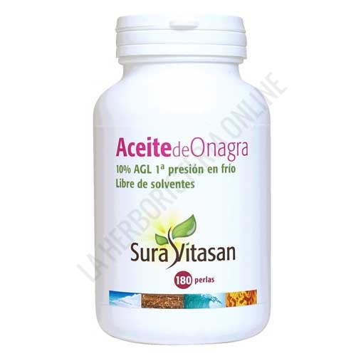 Aceite de Onagra de cultivo orgnico 500 mg. Sura Vitasan 180 perlas