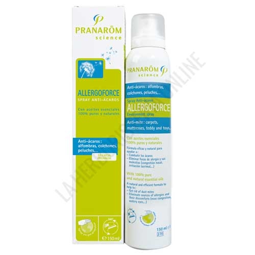 Allergoforce spray anti ácaros Pranarom 150 ml. - Allergoforce de Pranarom es un spray anti-ácaros de eficacia probada, a partir de una fórmula eficaz a base de aceites esenciales 100% puros y naturales.