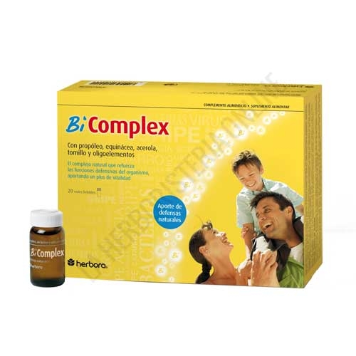 Bi Complex resfriados Herbora 20 ampollas - Bi Complex de Herbora es una formulación específica que contribuye a estimular el sistema inmunológico del organismo, especialmente útil en caso de resfriados, gripes y catarros.