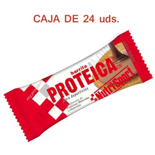 Caja 24 barritas Proteicas Nutrisport sabor galleta 46 gr.