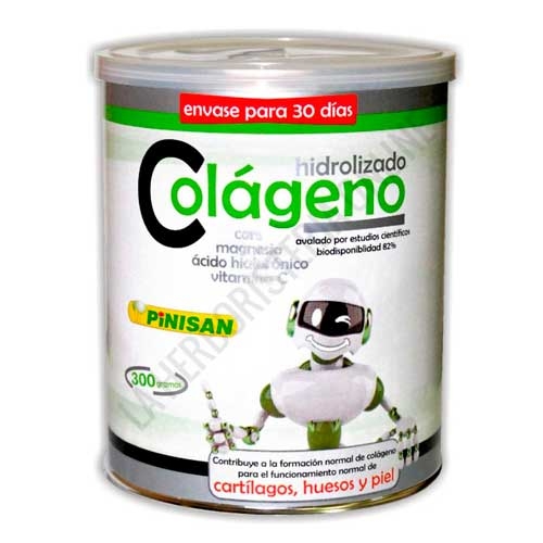 Colageno Hidrolizado con Magnesio, Acido Hialuronico y Vitamina C Pinisan 300 gr.