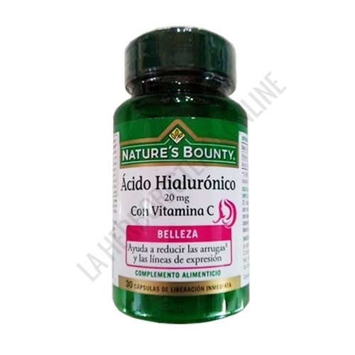 Ácido Hialurónico 20 mg. con Vitamina C Natures Bounty 30 cápsulas