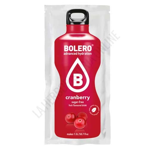 Bebida refrescante sin azúcar baja en calorías Bolero sabor Arándano Rojo 9 gr. (equivale a 1,5 l.)