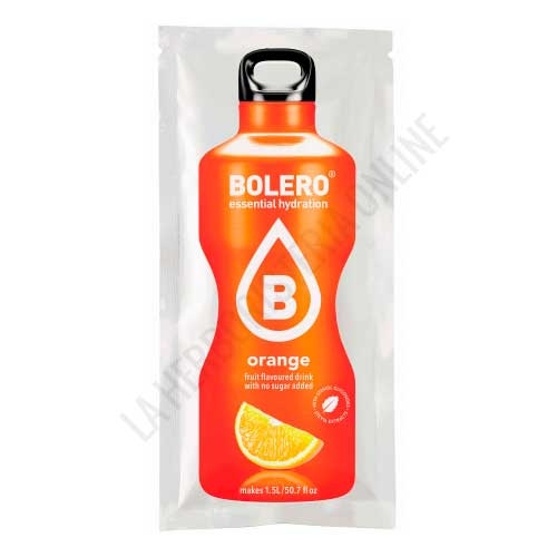 Bebida refrescante sin azúcar baja en calorías Bolero sabor Naranja 9 gr. (equivale a 1,5 l.)