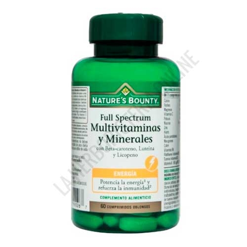 Full Spectrum multivitaminas y minerales Natures Bounty 60 comprimidos