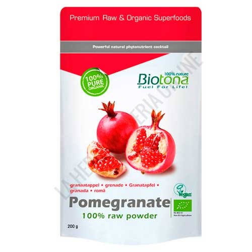 Granada Pomegranate Raw 100% Polvo crudo BIO Biotona 200 gr.