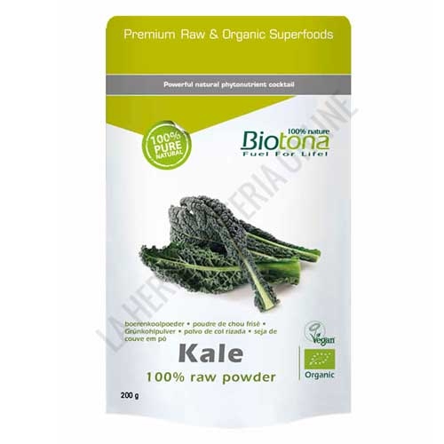 Col Rizada Kale Raw 100% Polvo crudo BIO Biotona 120 gr.