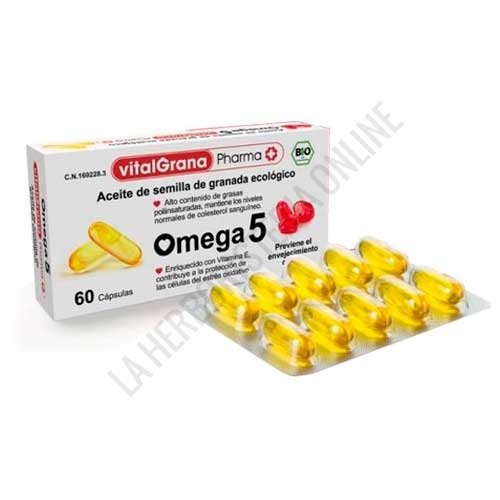 OFERTA Vitalgrana Omega 5 Aceite de Semilla de Granada Ecolgico 60 cpsulas