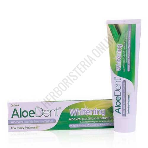 Dentífrico natural blanqueante sin flúor Aloe Vera Aloedent Whitening Optima 100 ml.