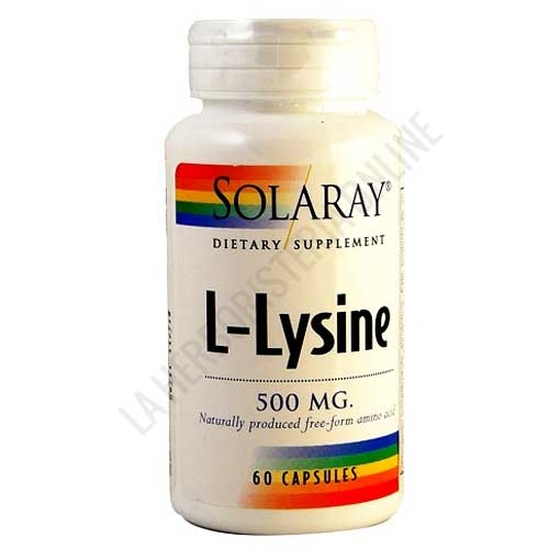 L-Lisina en forma libre 500 mg. Solaray 60 cápsulas