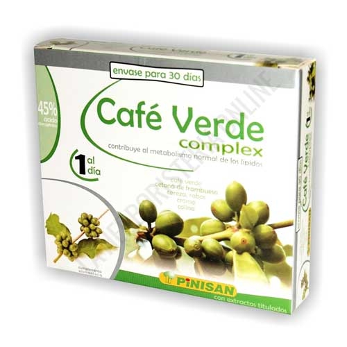 Cafe Verde Complex Pinisan 30 cápsulas - ENVASE PARA 30 DÍAS.