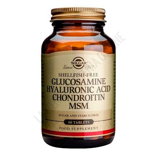 Glucosamina, cido Hialurnico, Condroitina, MSM Solgar 60 comprimidos