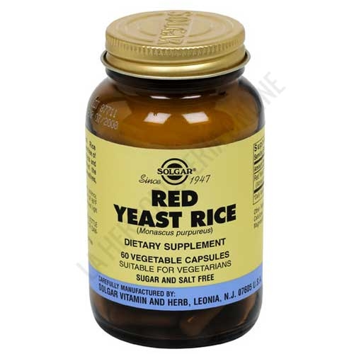 Red Yeast Rice (arroz de levadura roja) 600 mg. Solgar 60 cápsulas