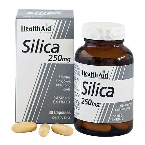 Sílice Health Aid 30 cápsulas - Silica 250 mg. Health Aid (formulación a base de bambú) aporta una fuente natural de Sílice de calidad superior y alta potencia que contribuye a mantener el pelo, la piel, las uñas y las articulaciones saludables.
