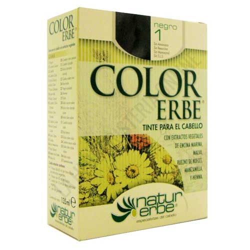 Tinte vegetal Color Erbe sin amoniaco - 1 NEGRO