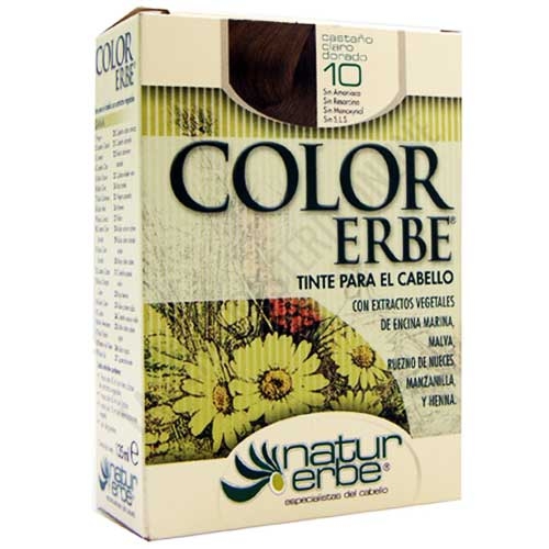Tinte vegetal Color Erbe sin amoniaco - 10 CASTAO CLARO DORADO