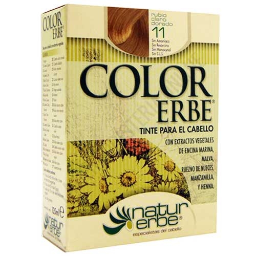 Tinte vegetal Color Erbe sin amoniaco - 11 RUBIO CLARO DORADO