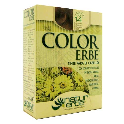 Tinte vegetal Color Erbe sin amoniaco - 14 RUBIO COBRE