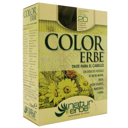Tinte vegetal Color Erbe sin amoniaco - 20 CASTAO CLARO CENIZA