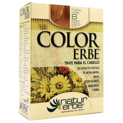 Tinte vegetal Color Erbe sin amoniaco - 8 RUBIO MIEL