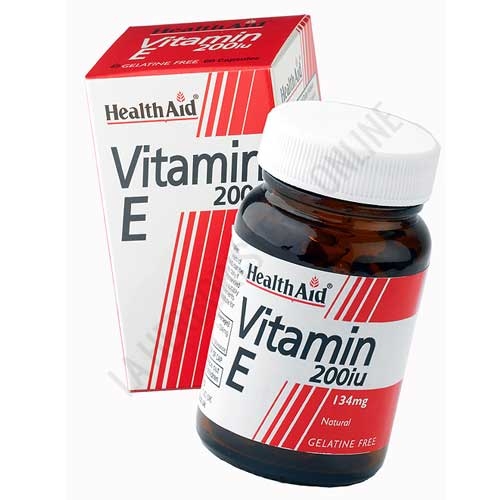 Vitamina E natural 200 UI Health Aid 60 cápsulas - Vitamina E de Health Aid es una fuente natural de vitamina E que aporta 134 mg. por cápsula, un potente antioxidante natural.